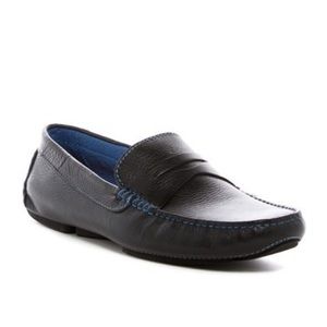 Donald Pliner Black Varran Leather Penny Loafer 11